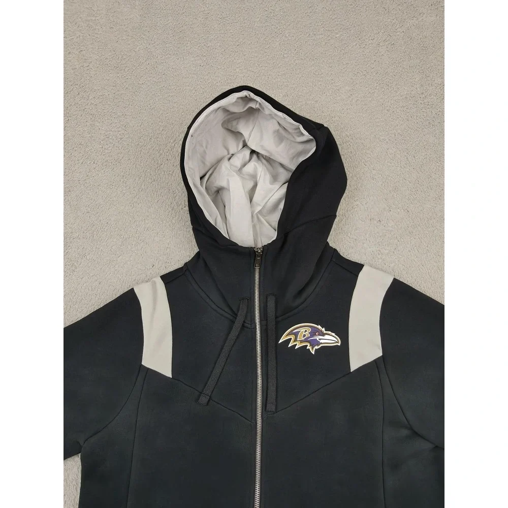 Nike Baltimore Ravens Jacket Mens Medium Black NFL Football Short‎ Sleeve Hoodie